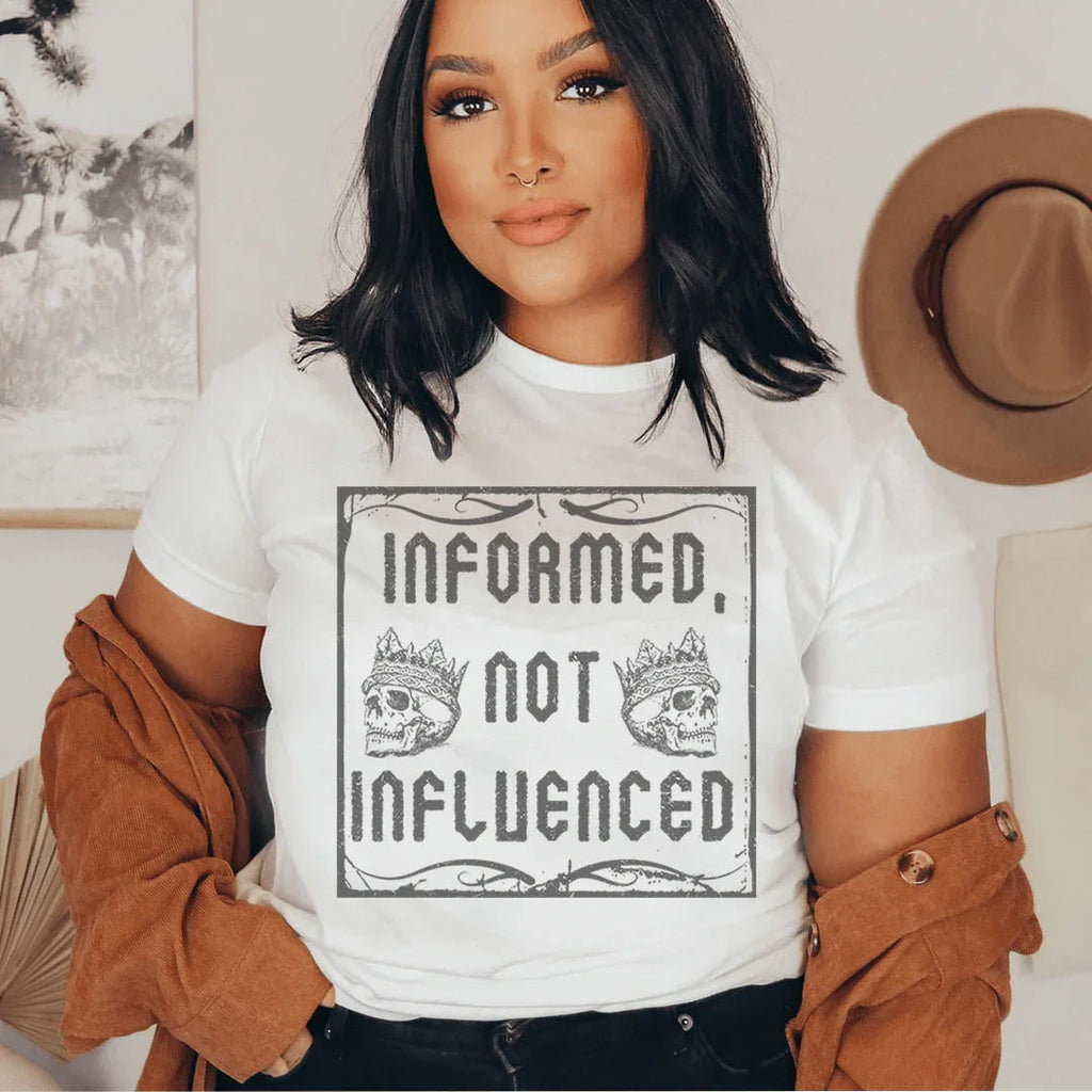 Informed Not Influenced Tee Peachy Sunday