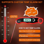 Instant Read Meat Thermometer Upgraded Instant Read Meat Thermometer 2-in-1 Ultra Fast Digital Meat Thermometer for Cooking Oven Safe Food Thermometer Waterproof Ultra Fast Digital Food Water Milk Thermometer for Outdoor Cooking BBQ and Kitchen Stevvex