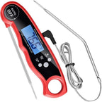 Instant Read Meat Thermometer Upgraded Instant Read Meat Thermometer 2-in-1 Ultra Fast Digital Meat Thermometer for Cooking Oven Safe Food Thermometer Waterproof Ultra Fast Digital Food Water Milk Thermometer for Outdoor Cooking BBQ and Kitchen Stevvex