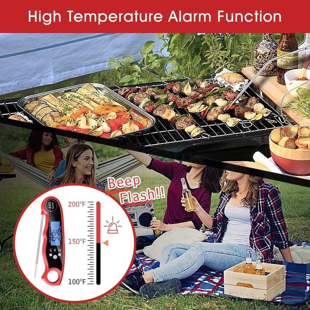 Instant Read Meat Thermometer Upgraded Instant Read Meat Thermometer 2-in-1 Ultra Fast Digital Meat Thermometer for Cooking Oven Safe Food Thermometer Waterproof Ultra Fast Digital Food Water Milk Thermometer for Outdoor Cooking BBQ and Kitchen Stevvex
