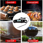 Instant Read Meat Thermometer Upgraded Instant Read Meat Thermometer 2-in-1 Ultra Fast Digital Meat Thermometer for Cooking Oven Safe Food Thermometer Waterproof Ultra Fast Digital Food Water Milk Thermometer for Outdoor Cooking BBQ and Kitchen Stevvex