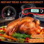 Instant Read Meat Thermometer Upgraded Instant Read Meat Thermometer 2-in-1 Ultra Fast Digital Meat Thermometer for Cooking Oven Safe Food Thermometer Waterproof Ultra Fast Digital Food Water Milk Thermometer for Outdoor Cooking BBQ and Kitchen Stevvex