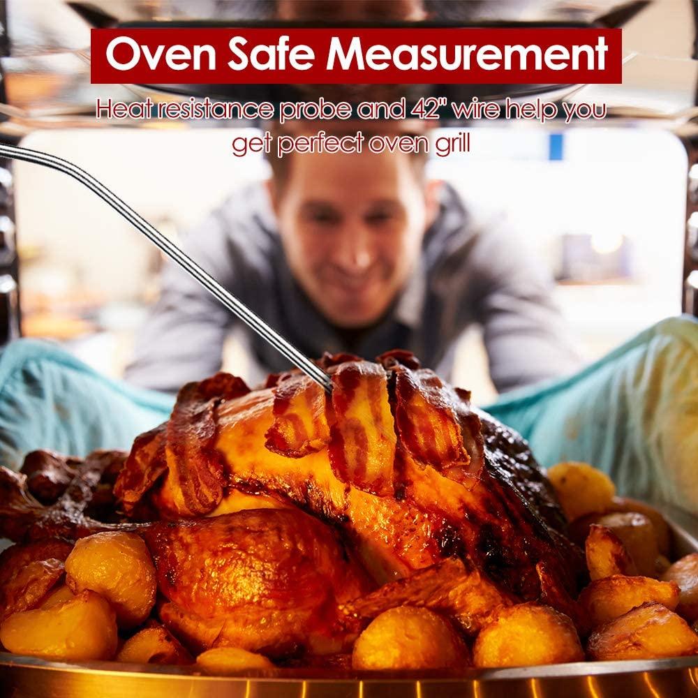 Instant Read Meat Thermometer Upgraded Instant Read Meat Thermometer 2-in-1 Ultra Fast Digital Meat Thermometer for Cooking Oven Safe Food Thermometer Waterproof Ultra Fast Digital Food Water Milk Thermometer for Outdoor Cooking BBQ and Kitchen Stevvex