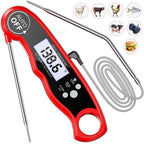 Instant Read Meat Thermometer Upgraded Instant Read Meat Thermometer 2-in-1 Ultra Fast Digital Meat Thermometer for Cooking Oven Safe Food Thermometer Waterproof Ultra Fast Digital Food Water Milk Thermometer for Outdoor Cooking BBQ and Kitchen Stevvex