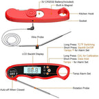 Instant Read Meat Thermometer Upgraded Instant Read Meat Thermometer 2-in-1 Ultra Fast Digital Meat Thermometer for Cooking Oven Safe Food Thermometer Waterproof Ultra Fast Digital Food Water Milk Thermometer for Outdoor Cooking BBQ and Kitchen Stevvex