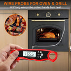 Instant Read Meat Thermometer Upgraded Instant Read Meat Thermometer 2-in-1 Ultra Fast Digital Meat Thermometer for Cooking Oven Safe Food Thermometer Waterproof Ultra Fast Digital Food Water Milk Thermometer for Outdoor Cooking BBQ and Kitchen Stevvex