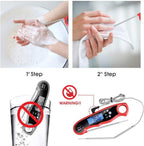Instant Read Meat Thermometer Upgraded Instant Read Meat Thermometer 2-in-1 Ultra Fast Digital Meat Thermometer for Cooking Oven Safe Food Thermometer Waterproof Ultra Fast Digital Food Water Milk Thermometer for Outdoor Cooking BBQ and Kitchen Stevvex