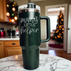 Insulated 40oz Travel Mug With Handle Lid And Straw, Green Option, Mom Gift BandsCo Straps