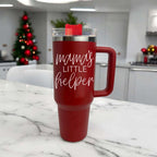 Insulated 40oz Travel Mug With Handle Lid And Straw, Green Option, Mom Gift BandsCo Straps