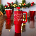 Insulated 40oz Travel Mug With Handle Lid And Straw, Green Option, Mom Gift BandsCo Straps