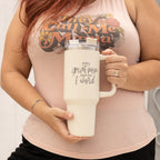 Insulated 40oz Travel Tumbler Mom Says The F Word Handle Lid Straw Gift