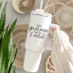 Insulated 40oz Travel Tumbler Mom Says The F Word Handle Lid Straw Gift