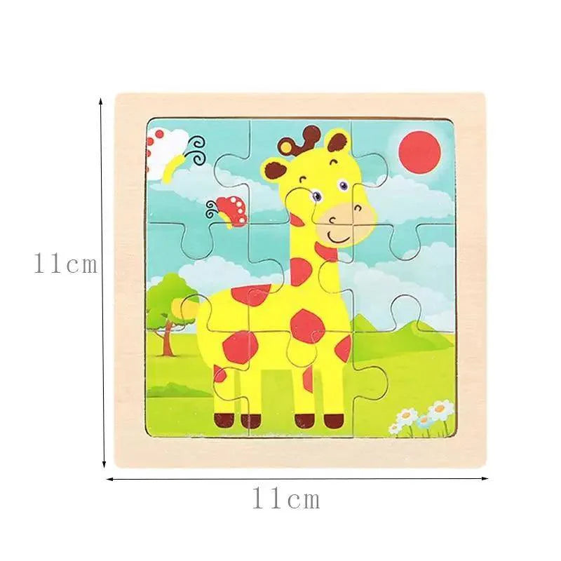 Intelligence Kids Toy Wooden 3D Puzzle Tangram for Children Baby Cartoon Animal , Traffic Puzzles Educational Learning Toys - SJB-DIAMOND ELITES