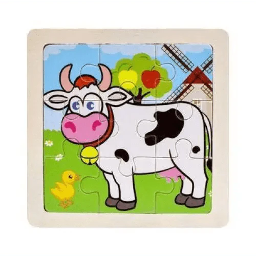 Intelligence Kids Toy Wooden 3D Puzzle Tangram for Children Baby Cartoon Animal , Traffic Puzzles Educational Learning Toys - SJB-DIAMOND ELITES