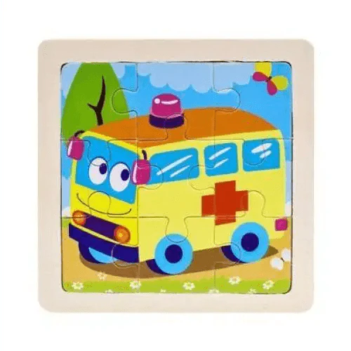 Intelligence Kids Toy Wooden 3D Puzzle Tangram for Children Baby Cartoon Animal , Traffic Puzzles Educational Learning Toys - SJB-DIAMOND ELITES