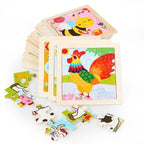 Intelligence Kids Toy Wooden 3D Puzzle Tangram for Children Baby Cartoon Animal , Traffic Puzzles Educational Learning Toys - SJB-DIAMOND ELITES