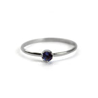 Iolite Sterling Silver Ring Delicate Minimalist Band