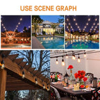 IP65 LED String Lights Retro Edison Filament Bulb Bright Daylight White Antique LED Filament Bulbs For Party Outdoor Garden Holiday Wedding Light String Stevvex