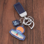 Islamic Leather Keychain with Arabic Calligraphy & Mosque Pendant Sheepskin Keychain (MAC284)