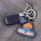 Islamic Leather Keychain with Arabic Calligraphy & Mosque Pendant Sheepskin Keychain (MAC284)