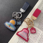 Islamic Leather Keychain with Arabic Calligraphy & Mosque Pendant Sheepskin Keychain (MAC284)