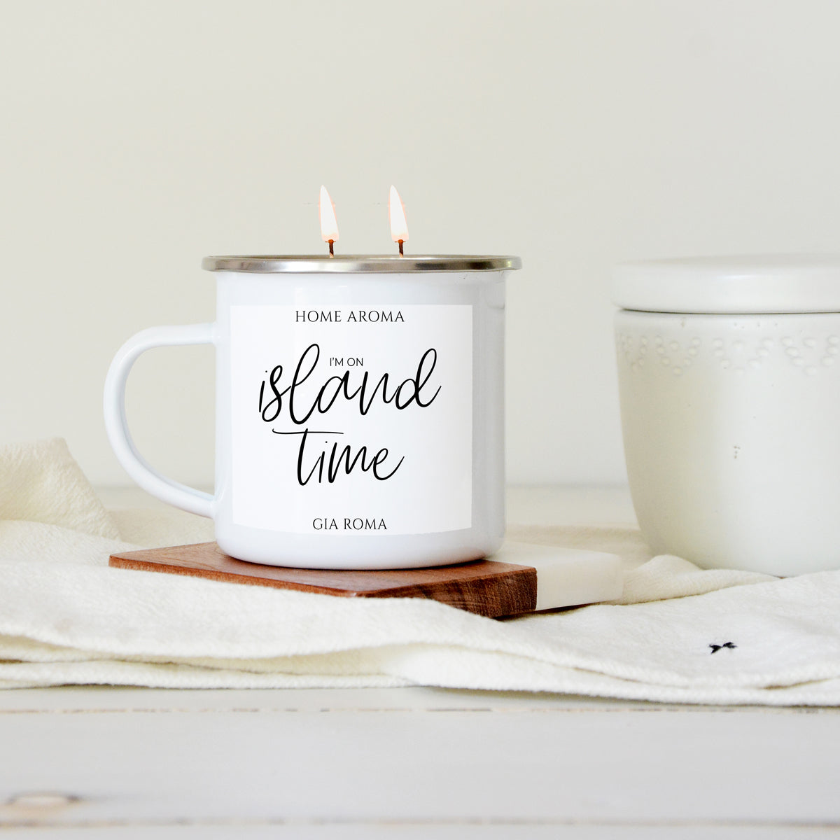 16oz Reusable Metal Candle Mug Scented Soy Candle Gift BandsCo Straps