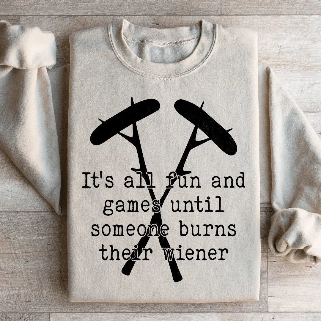 It's All Fun And Games Camping Sweatshirt Peachy Sunday