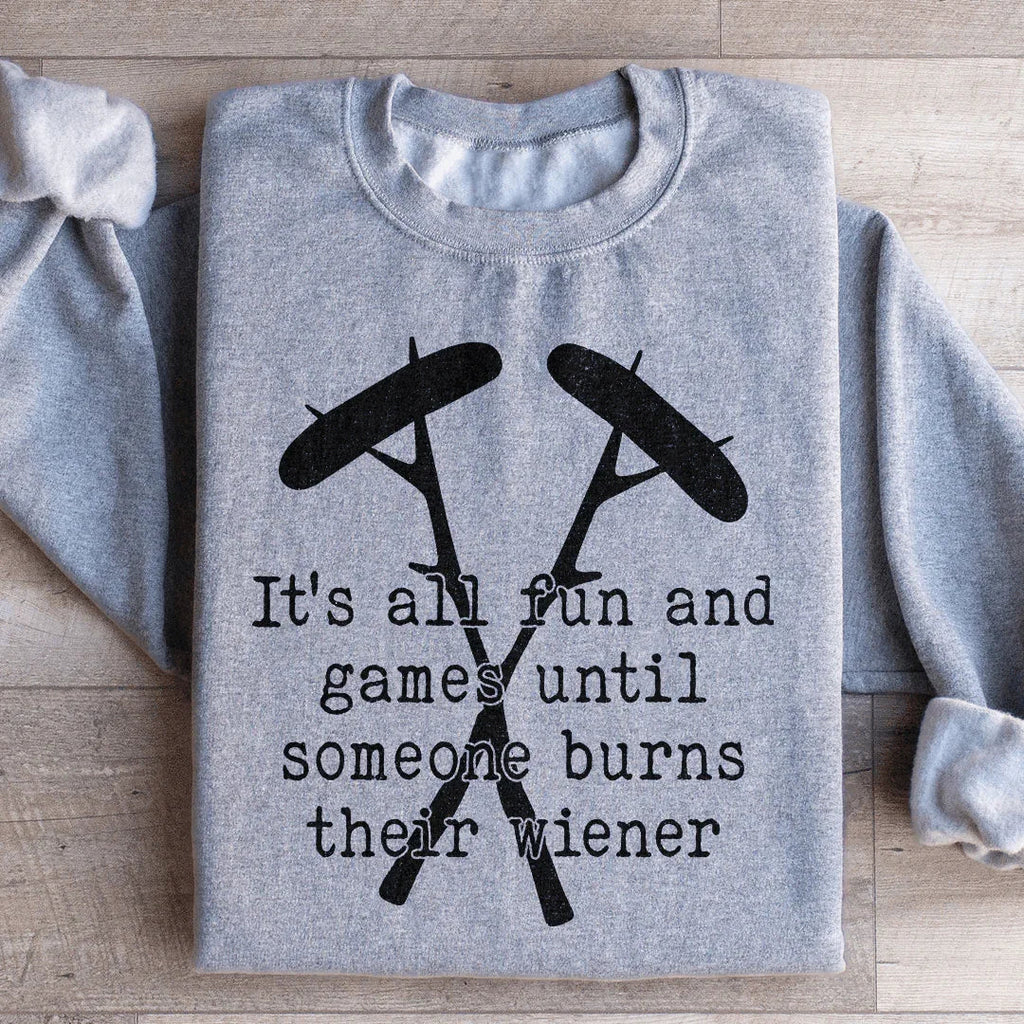 It's All Fun And Games Camping Sweatshirt Peachy Sunday