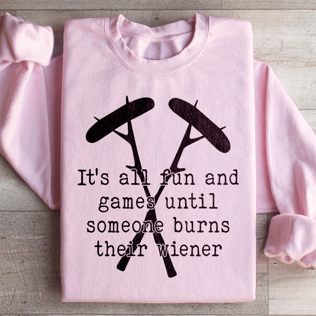 It's All Fun And Games Camping Sweatshirt Peachy Sunday