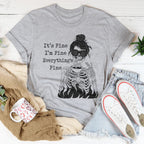 It's Fine I'm Fine Everything's Fine Tee Peachy Sunday
