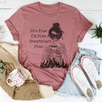 It's Fine I'm Fine Everything's Fine Tee Peachy Sunday