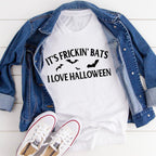 It's Frickin' Bats I Love Halloween Tee Peachy Sunday