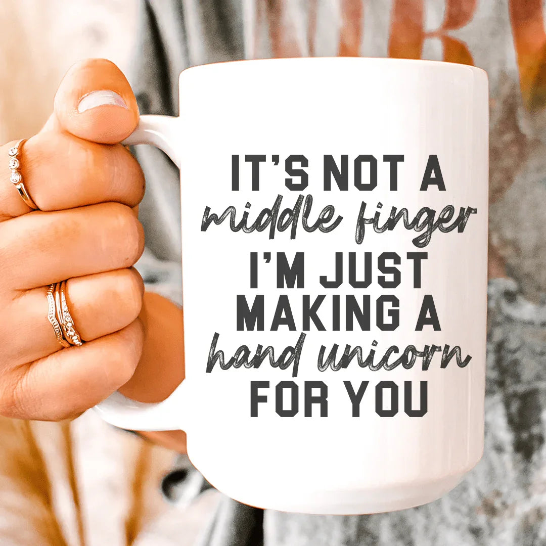 It's Not A Middle Finger Mug 15 oz Peachy Sunday