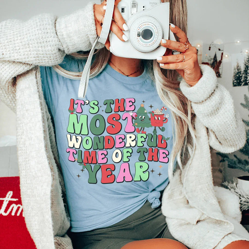 It's The Most Wonderful Time Of The Year Retro Tee Peachy Sunday