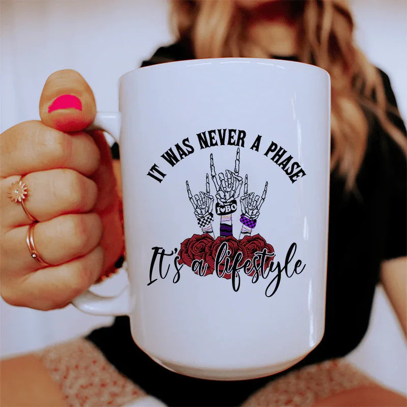 It Was Never A Phase Emo Ceramic Mug 15 oz Peachy Sunday