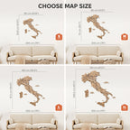 Wooden Map of Italy – Gold