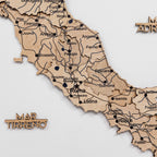 Wooden Map of Italy – Gold