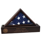 Flag and Personalized Pedestal Display Case - for 5x9.5 Capitol Flag The Military Gift Store