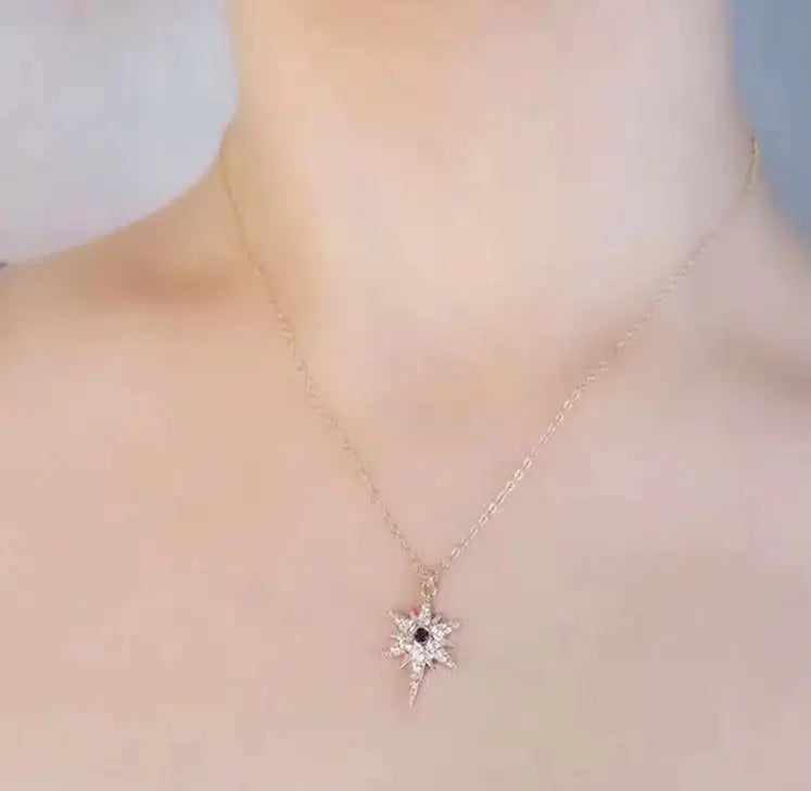 Gold-Plated Zircon Devil Eye and Star Cross Necklaces Lootquake LLC