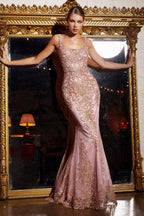 Fitted Embellished Sheath Gown Purplish Diva