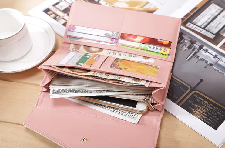 Fashion Women Leather Envelope Clutch Wallet Long Card Holder Purse Bag Handbag Pi-Mart