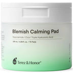 Terez & Honor Blemish Calming Toner Pads Korean - Facial Cotton Toner Pad for Face Korean Skin Care with Centella Asiatica Niacinamide Hyaluronic Acid - 2 Pack