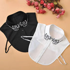 Embroidery Fake Women Collar Shirt Pi-Mart