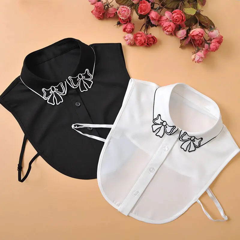Embroidery Fake Women Collar Shirt Pi-Mart