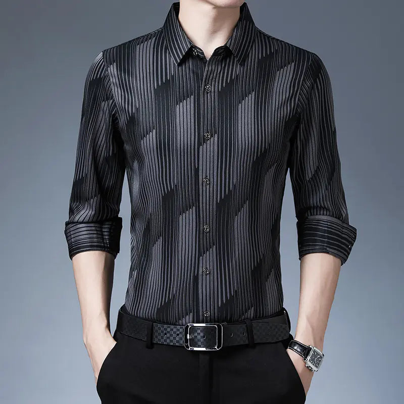 Men's Long Sleeve Thin Shirts for Middle Aged & Elderly Lootquake LLC