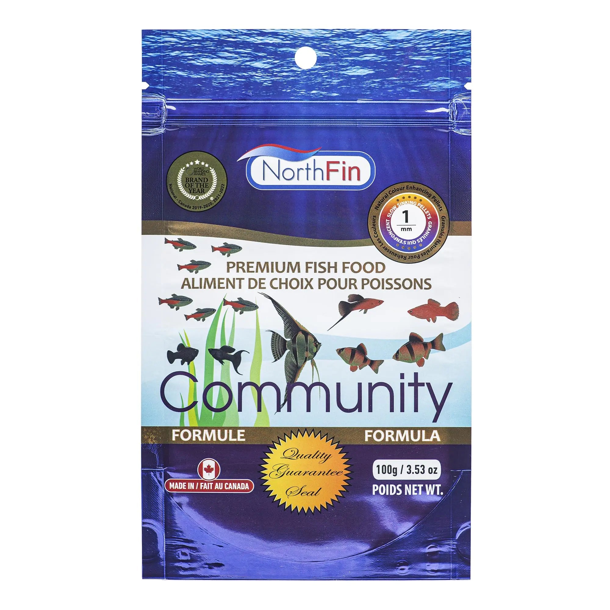 Northfin Fish Food Community Formula Slow Sinking Pellets (1mm 100g) Lootquake LLC
