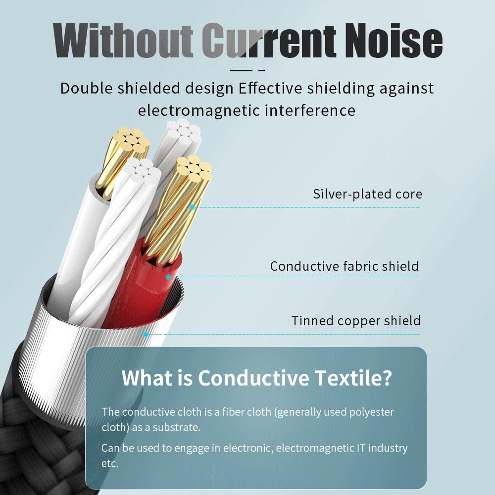 Jack Audio Cable Jack Male To Male Audio Aux Cable For Car Headphone Hi-Fi Stereo Jack Shielded AUX Cord Compatible With Phones Tablets Speaker Wire Line Aux Cord Speaker 3.5mm Stevvex