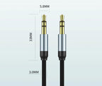 Jack Audio Cable Jack Male To Male Audio Aux Cable For Car Headphone Hi-Fi Stereo Jack Shielded AUX Cord Compatible With Phones Tablets Speaker Wire Line Aux Cord Speaker 3.5mm Stevvex