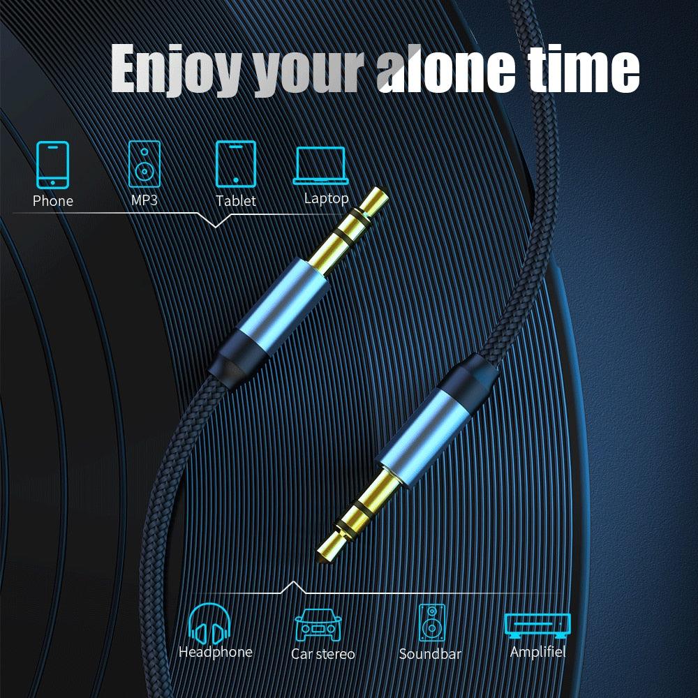 Jack Audio Cable Jack Male To Male Audio Aux Cable For Car Headphone Hi-Fi Stereo Jack Shielded AUX Cord Compatible With Phones Tablets Speaker Wire Line Aux Cord Speaker 3.5mm Stevvex