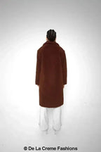 Jackie Double Breasted Borg Teddy Midi Coat